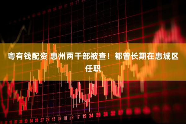 粤有钱配资 惠州两干部被查！都曾长期在惠城区任职