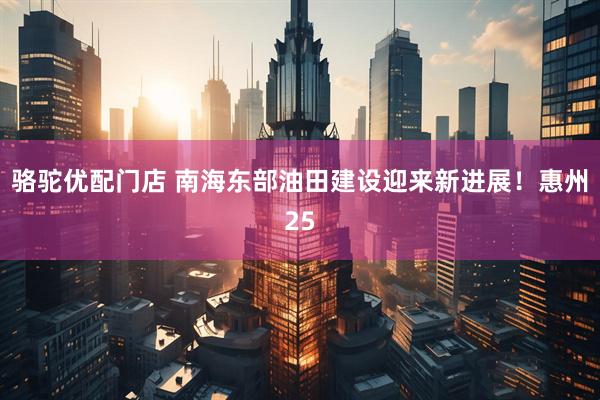 骆驼优配门店 南海东部油田建设迎来新进展！惠州25