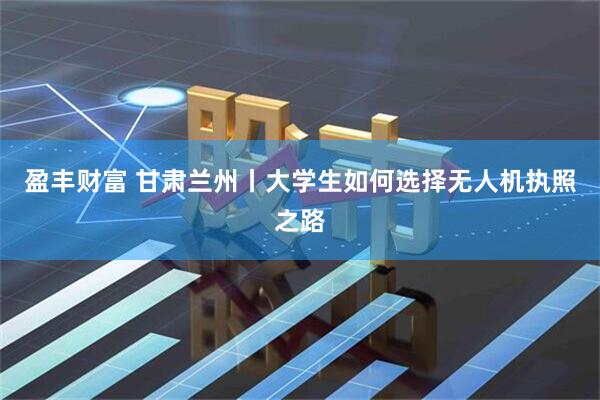 盈丰财富 甘肃兰州丨大学生如何选择无人机执照之路
